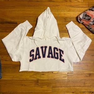 Cropped savage fashion nova hoodie